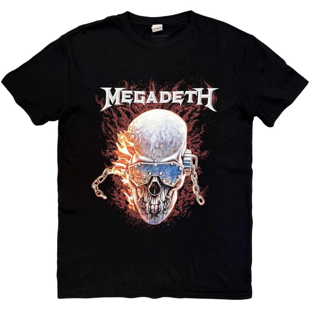 Megadeth - Vic & Flames Heren Tshirt - Zwart